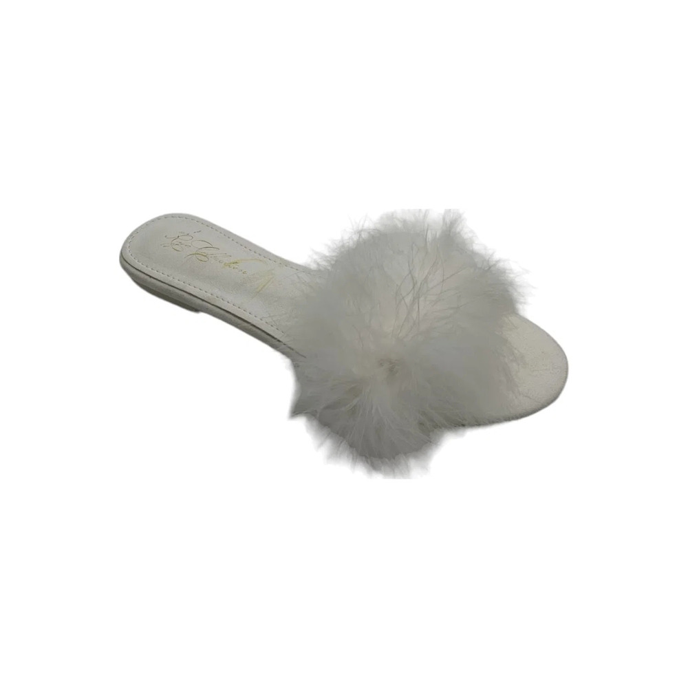 Rya Collection Women's Feather Leather Slipper Sandals Ivory -